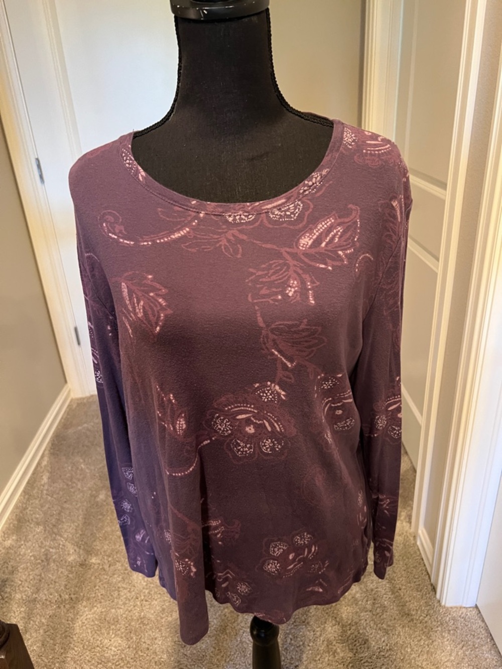🎯Sonoma Plum Floral-Print Long Sleeve Top